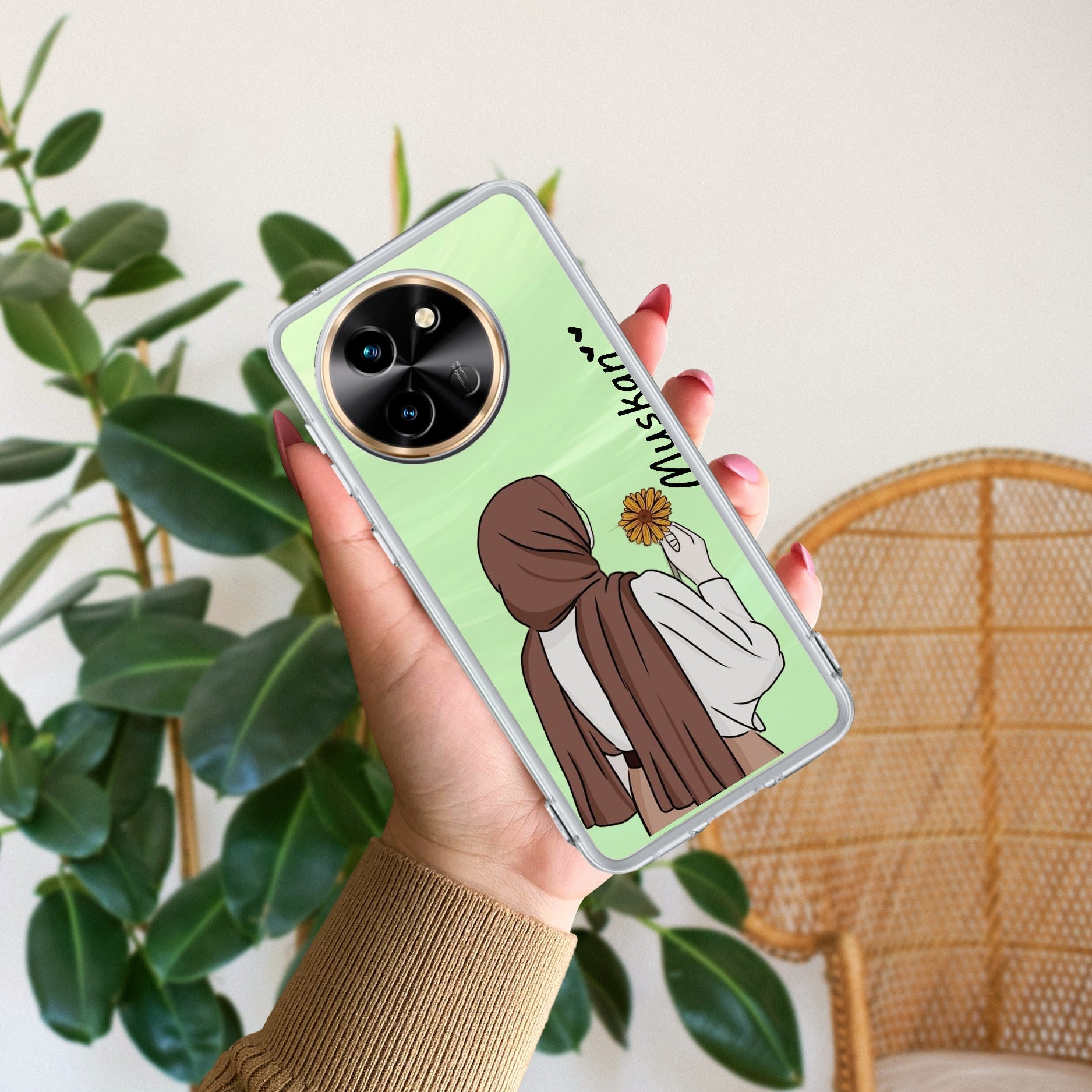Personalized Hijab Girl Transparent Silicon Case V2 For Vivo T3X 5G
