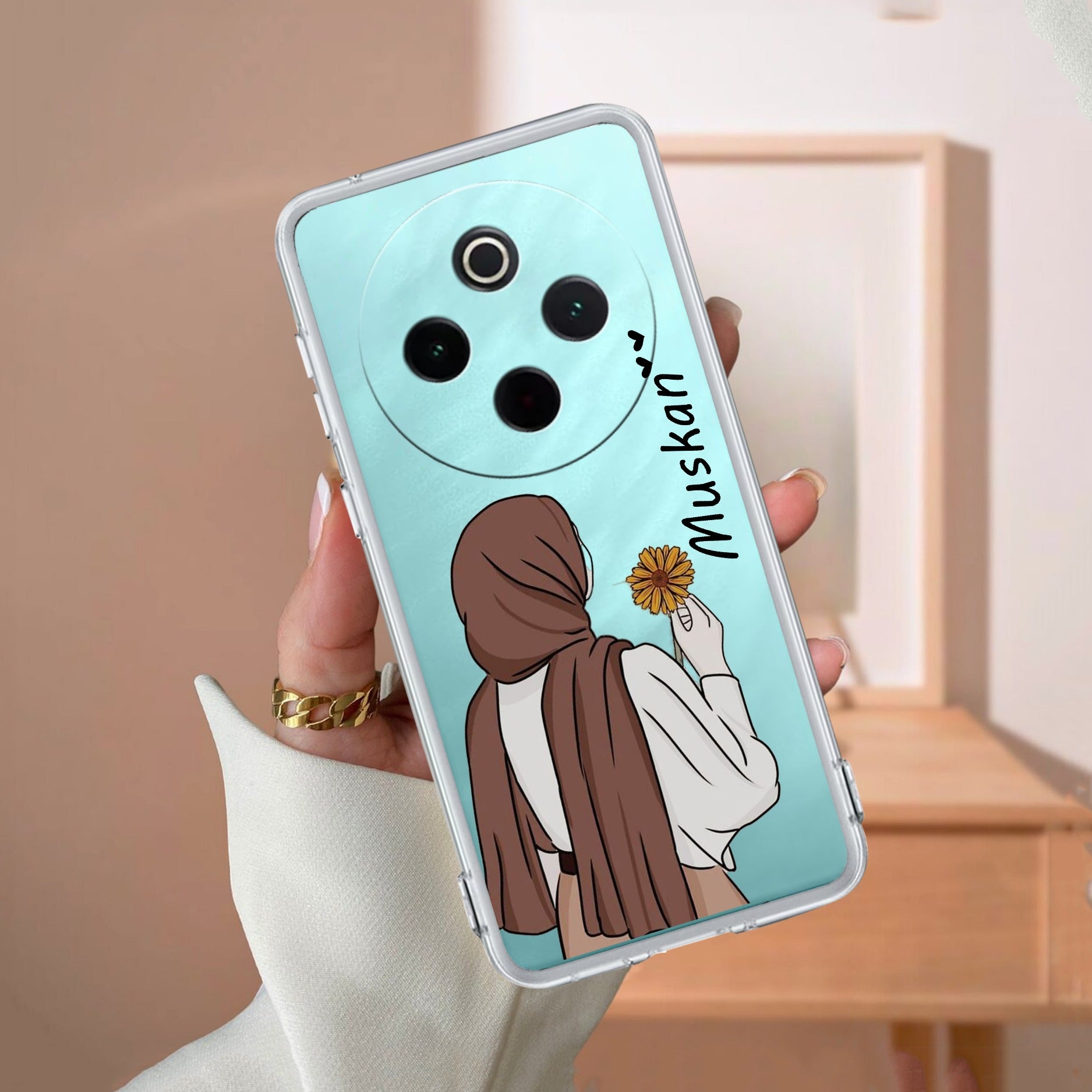 Personalized Hijab Girl Transparent Silicon Case V2 For Vivo T4 5G