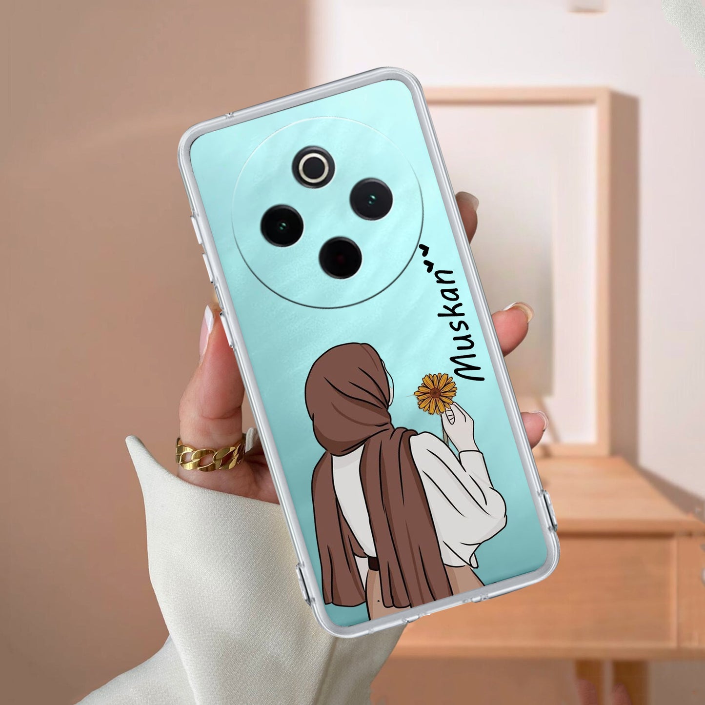 Personalized Hijab Girl Transparent Silicon Case V2 For Vivo