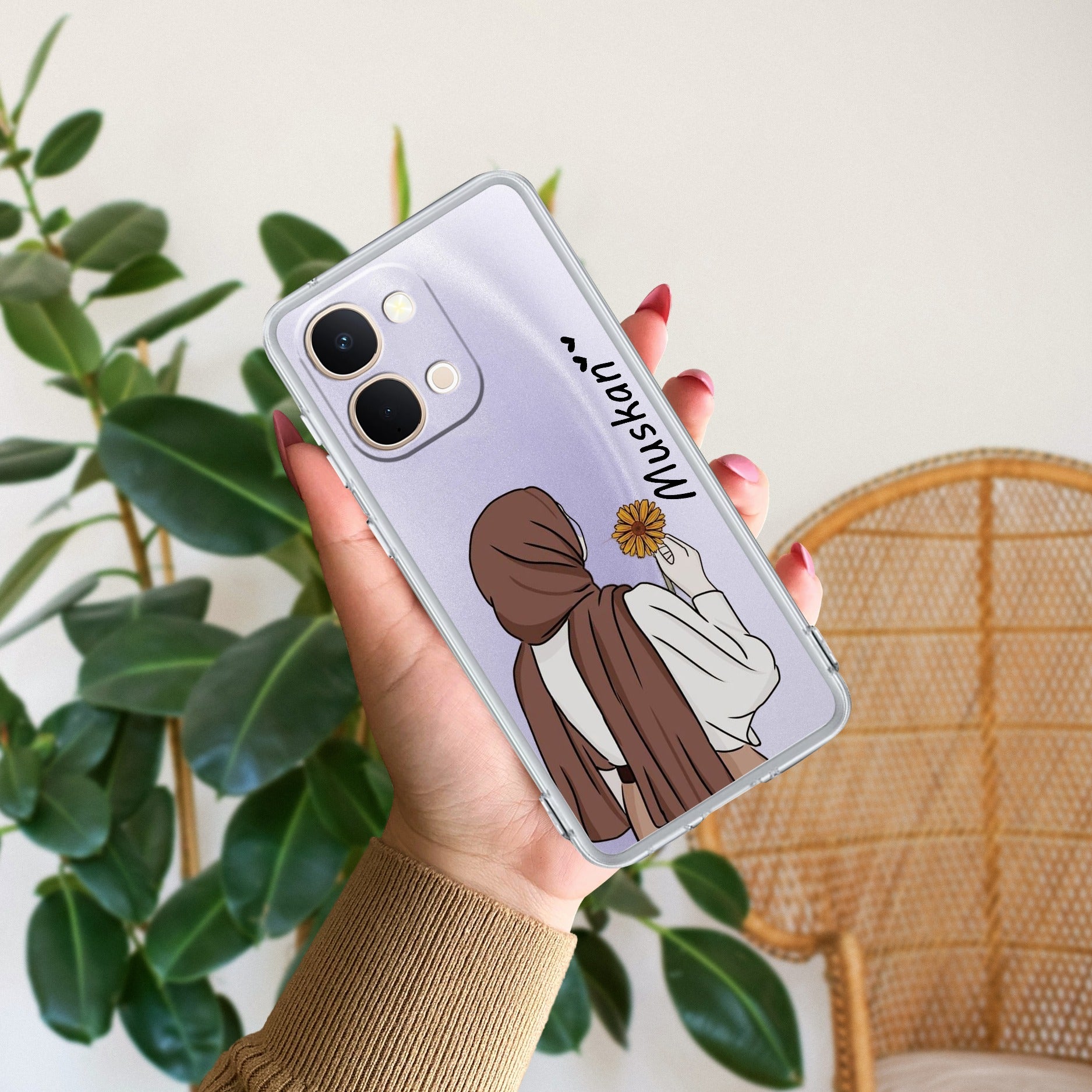 Personalized Hijab Girl Transparent Silicon Case V2 For Vivo T5X 5G
