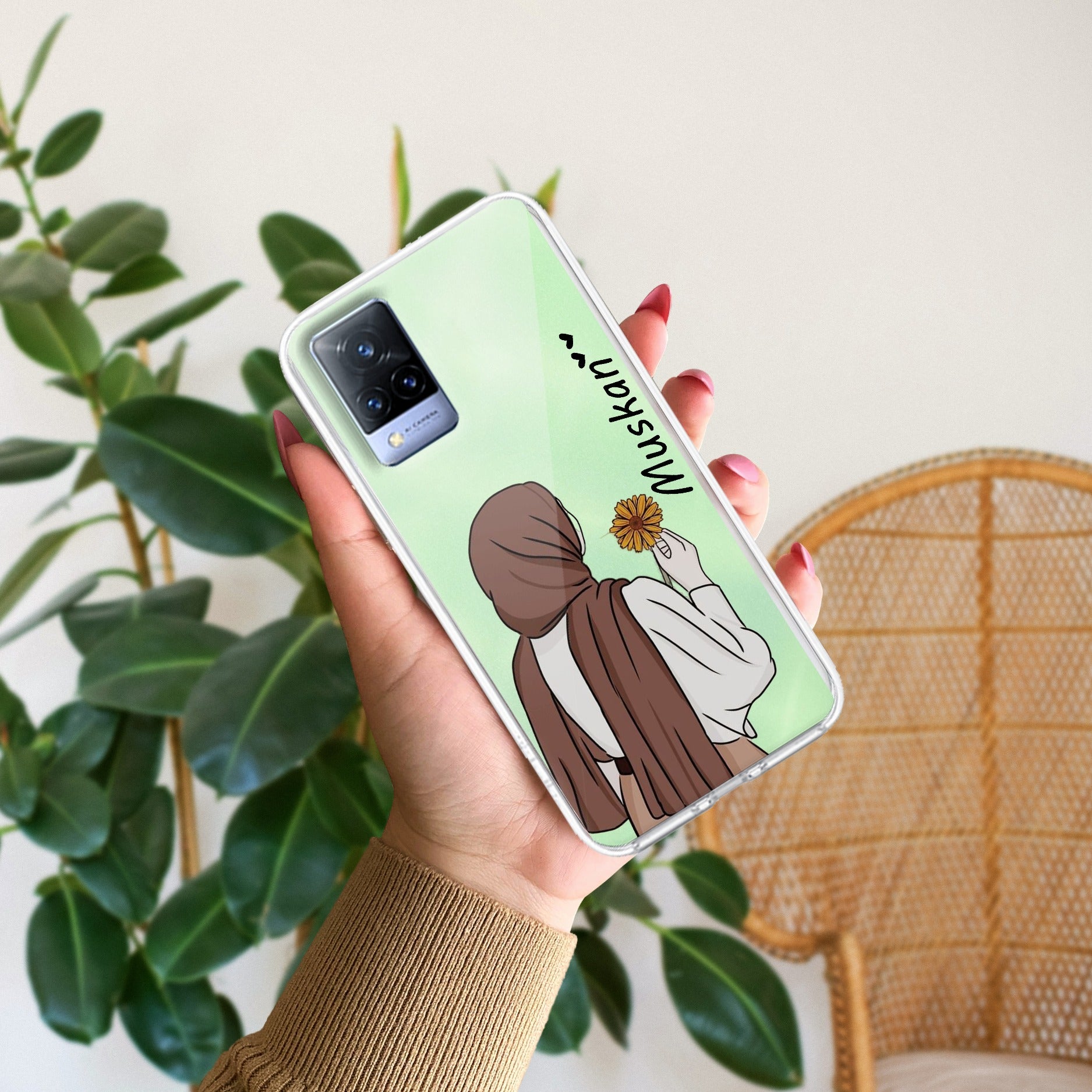 Personalized Hijab Girl Transparent Silicon Case V2 For Vivo Y16