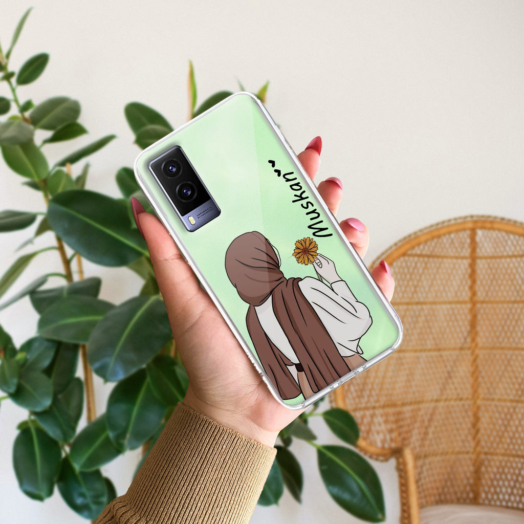 Personalized Hijab Girl Transparent Silicon Case V2 For Vivo V21e 5G