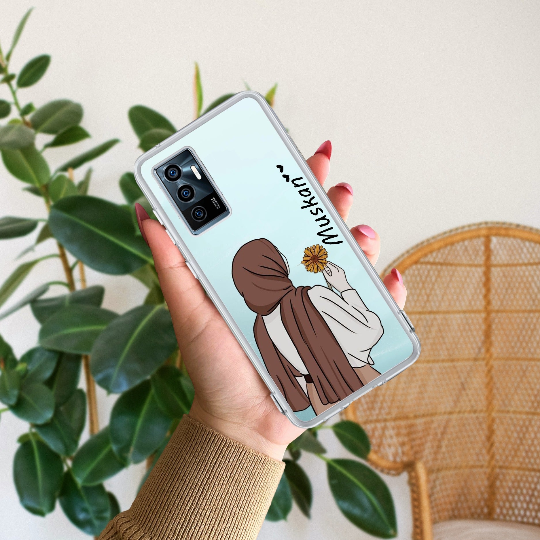 Personalized Hijab Girl Anti Yellow Case V2 For Vivo Y75 4G