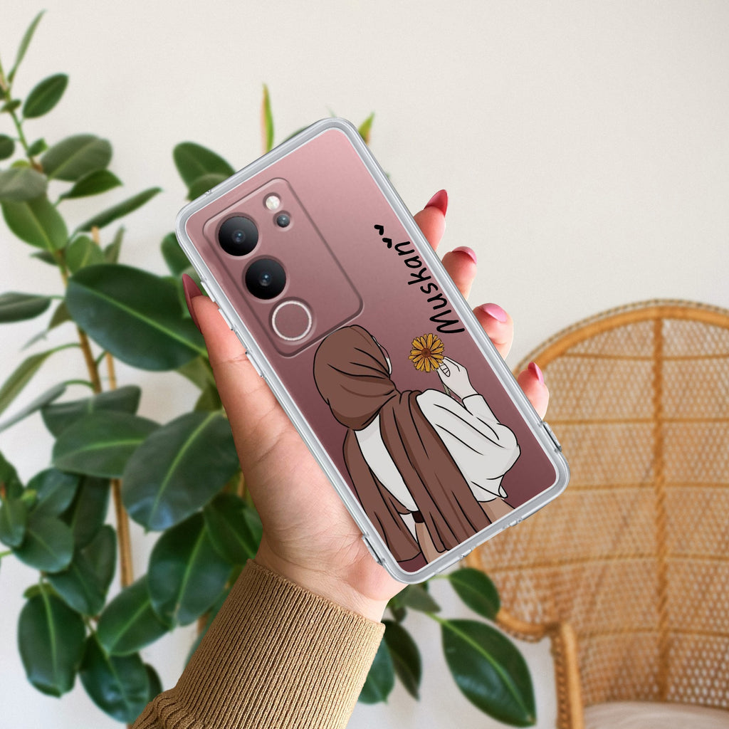 Personalized Hijab Girl Transparent Silicon Case V2 For Vivo V29 5G