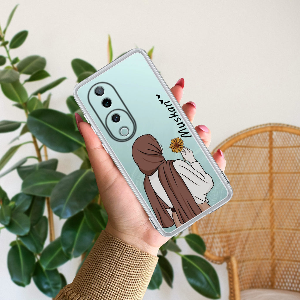 Personalized Hijab Girl Transparent Silicon Case V2 For Vivo T3 Pro 5G