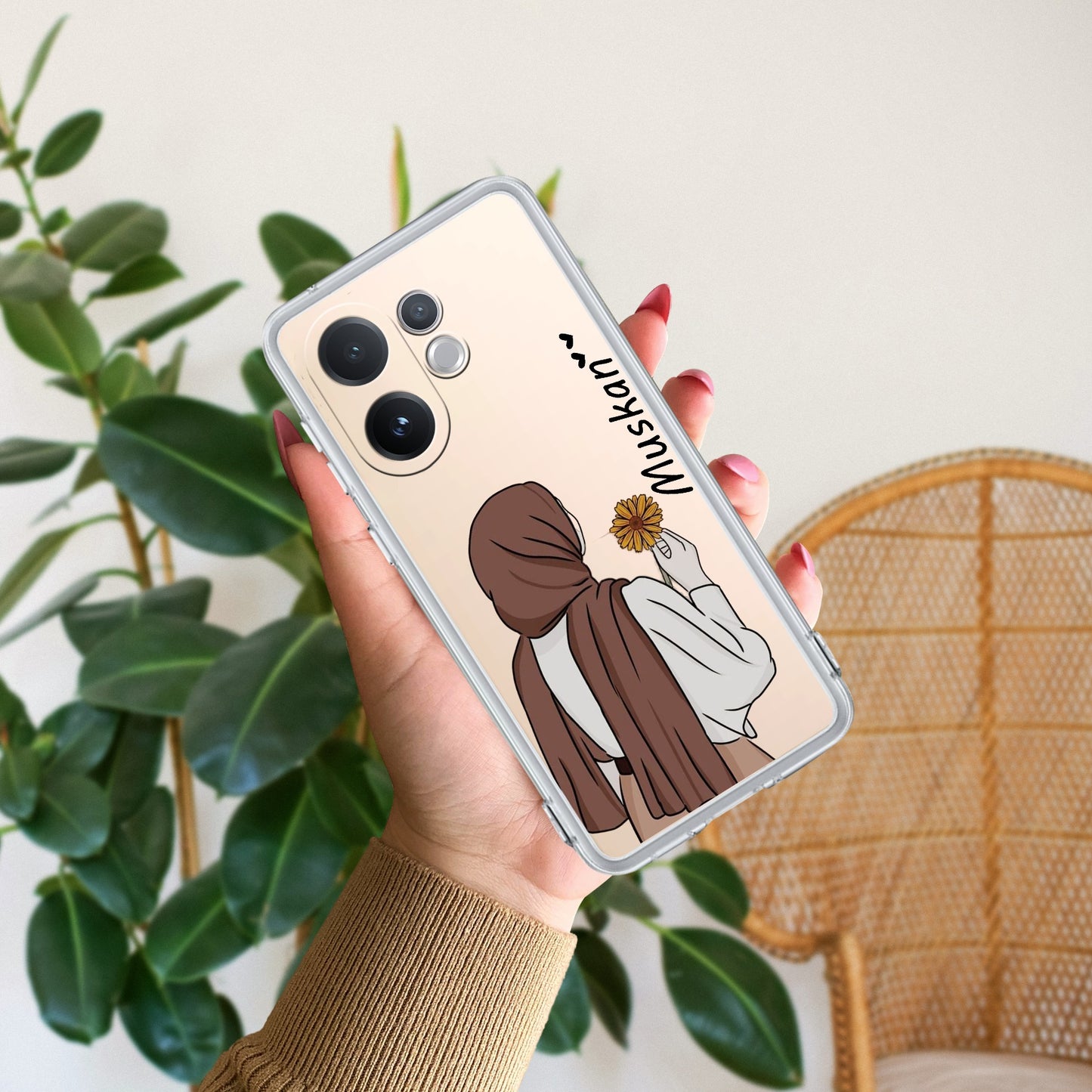 Personalized Hijab Girl Transparent Silicon Case V2 For Vivo