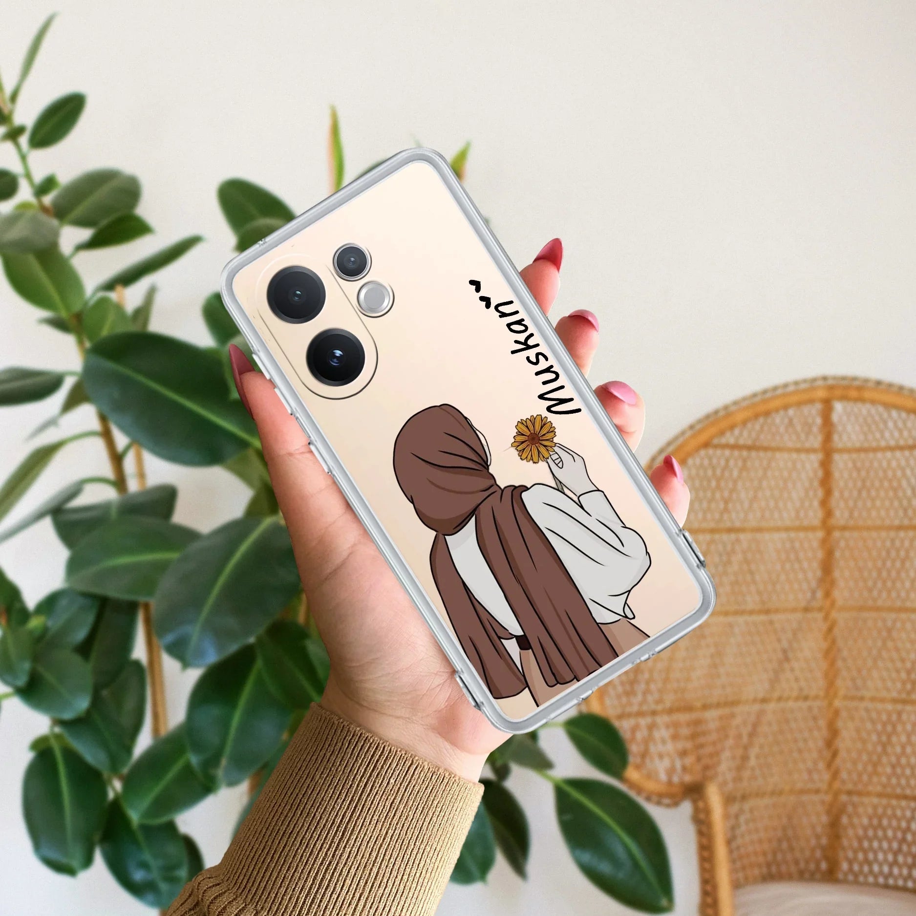 Personalized Hijab Girl Transparent Silicon Case V2 For Vivo - ShopOnCliQ