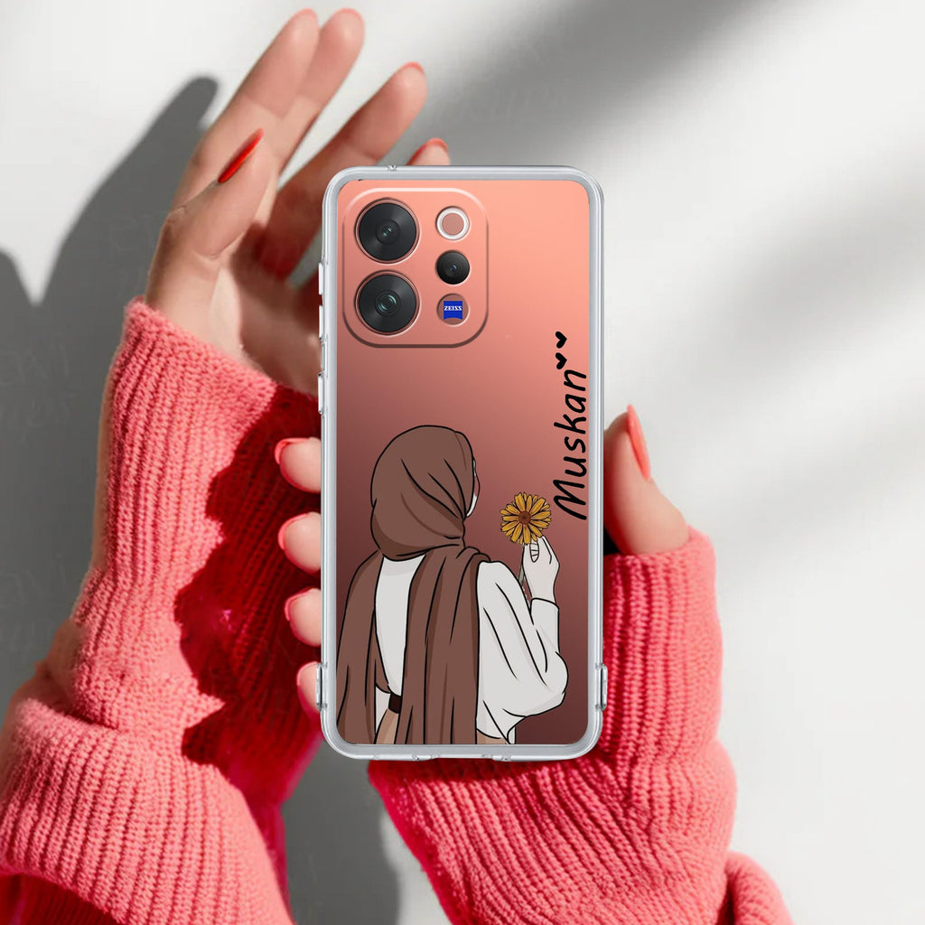 Personalized Hijab Girl Transparent Silicon Case V2 For Vivo V23 Pro 5G