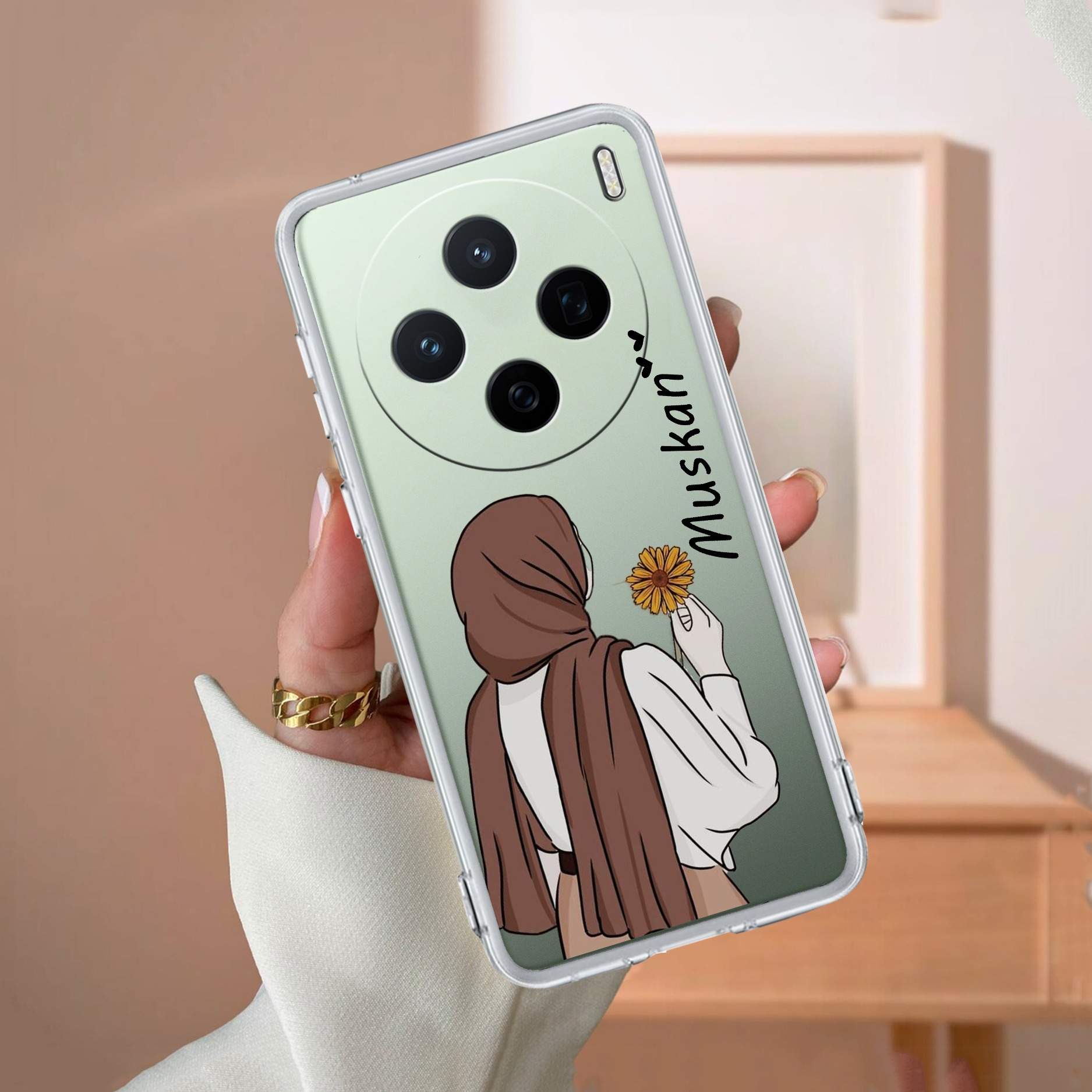 Personalized Hijab Girl Transparent Silicon Case V2 For Vivo