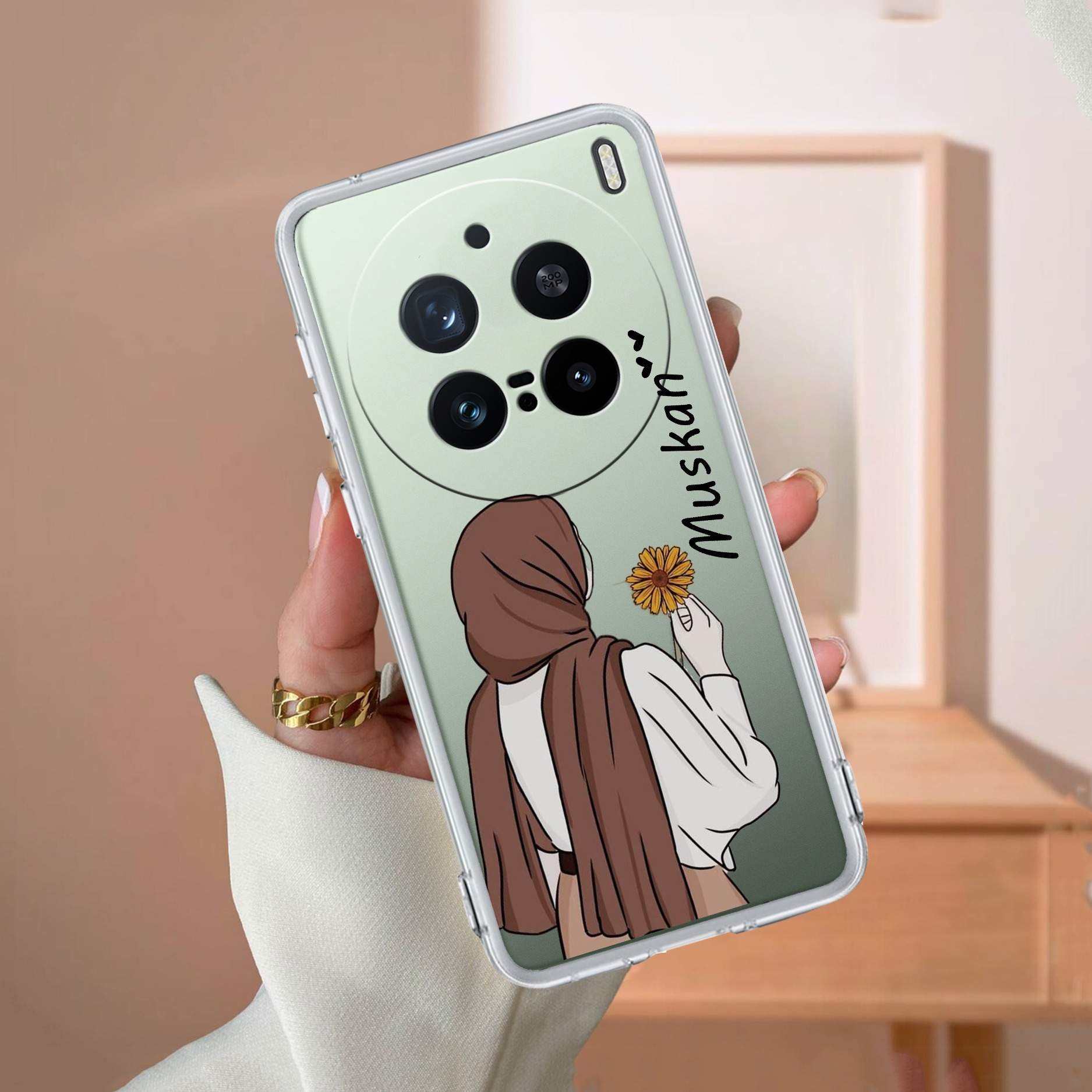 Personalized Hijab Girl Transparent Silicon Case V2 For Vivo