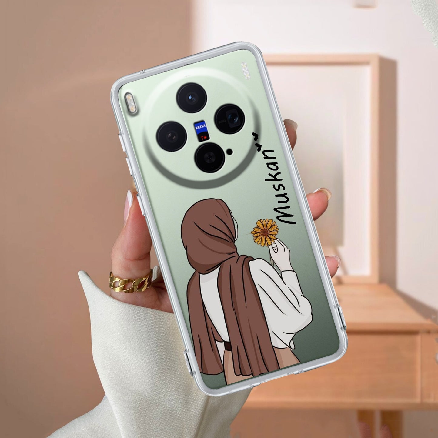 Personalized Hijab Girl Transparent Silicon Case V2 For Vivo