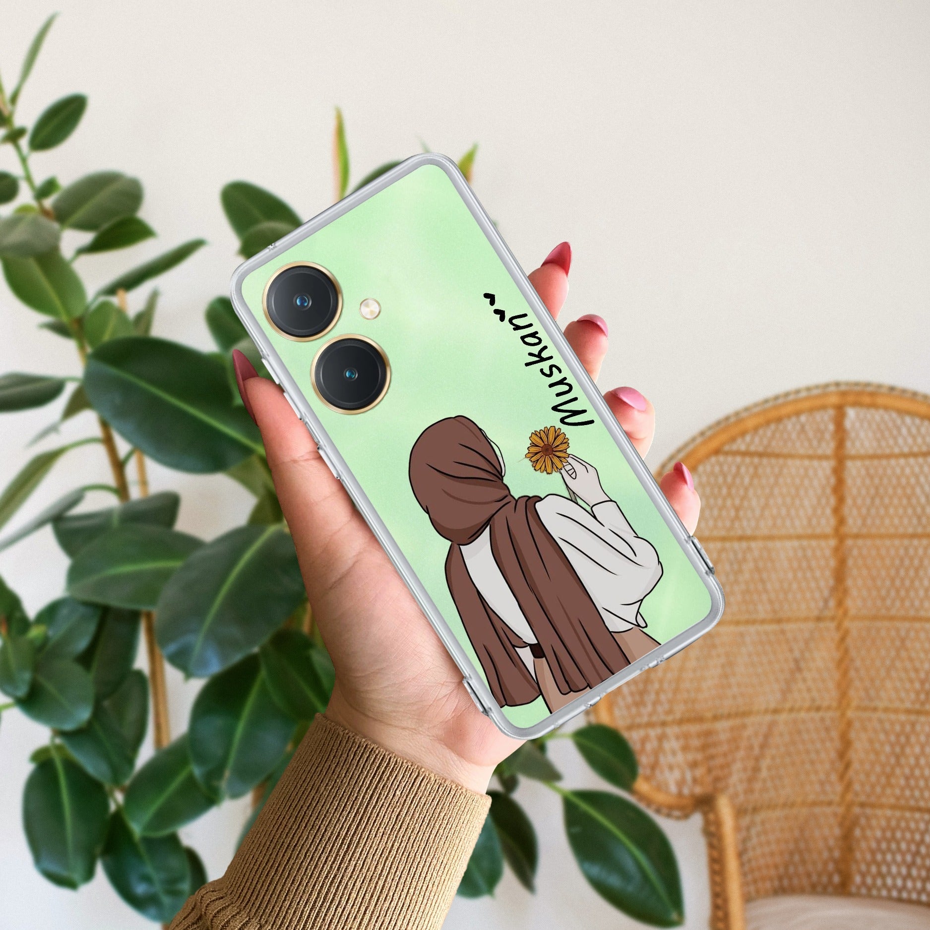 Personalized Hijab Girl Transparent Silicon Case V2 For Vivo Y27 4G