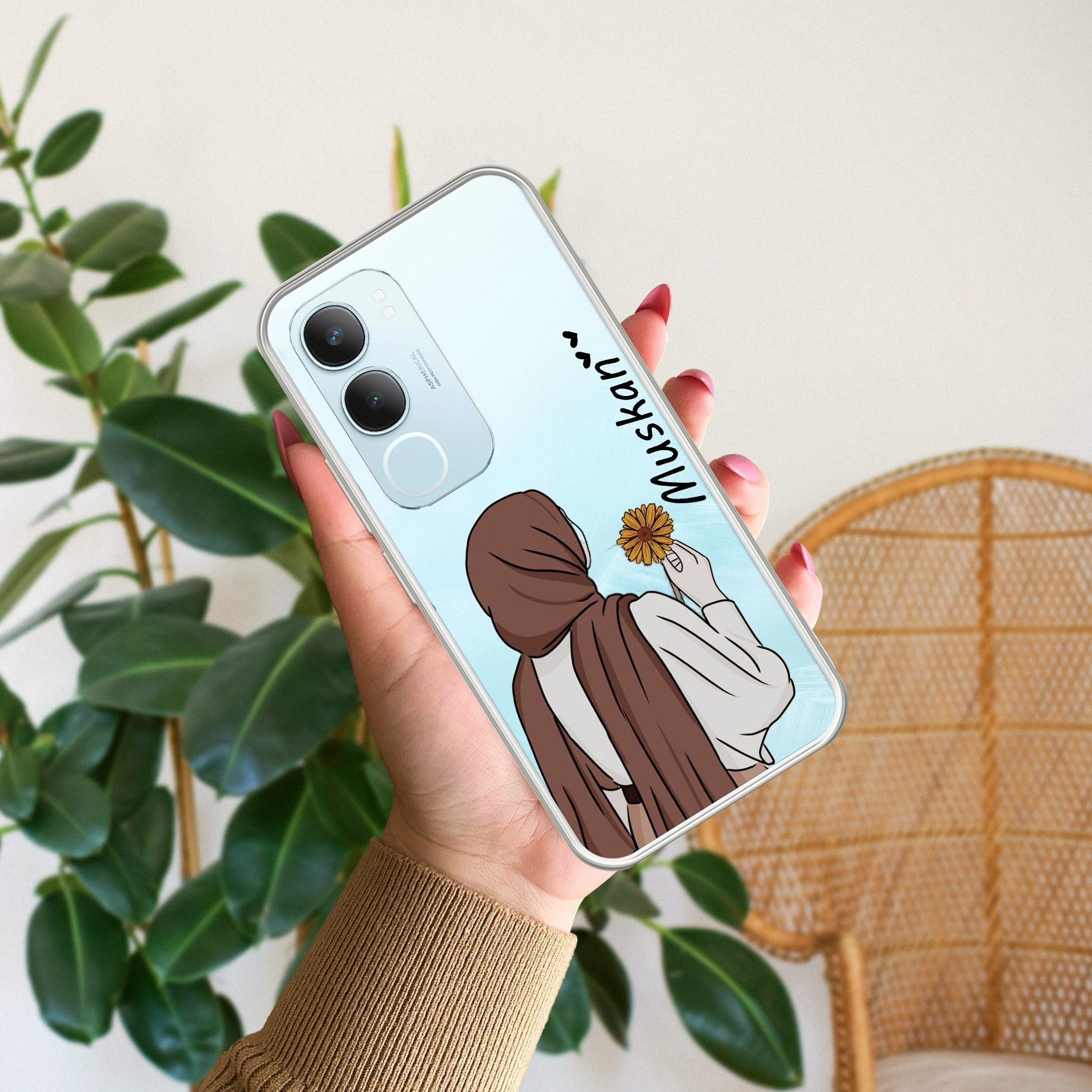 Personalized Hijab Girl Transparent Silicon Case V2 For Vivo Y29 5G