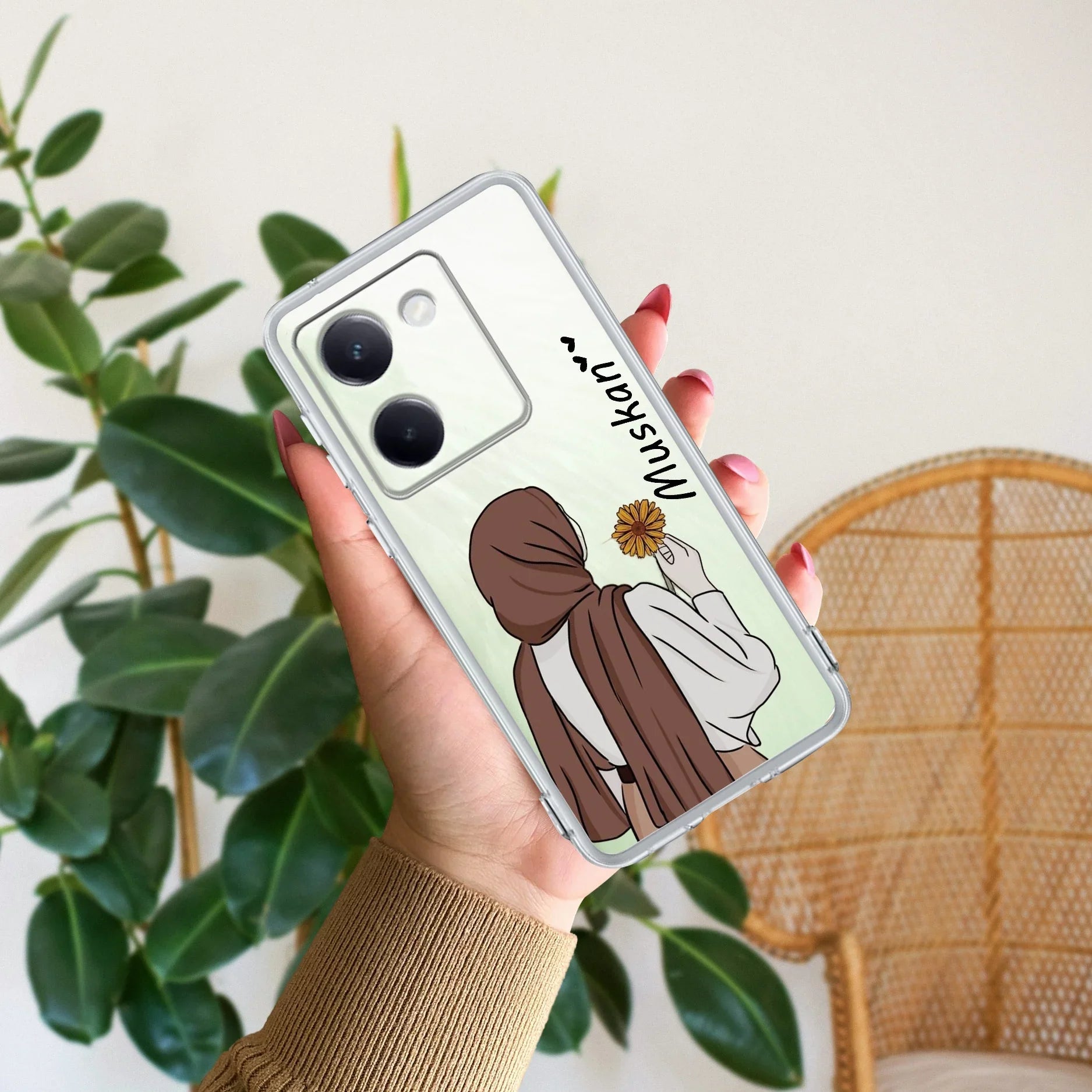 Personalized Hijab Girl Transparent Silicon Case V2 For Vivo - ShopOnCliQ