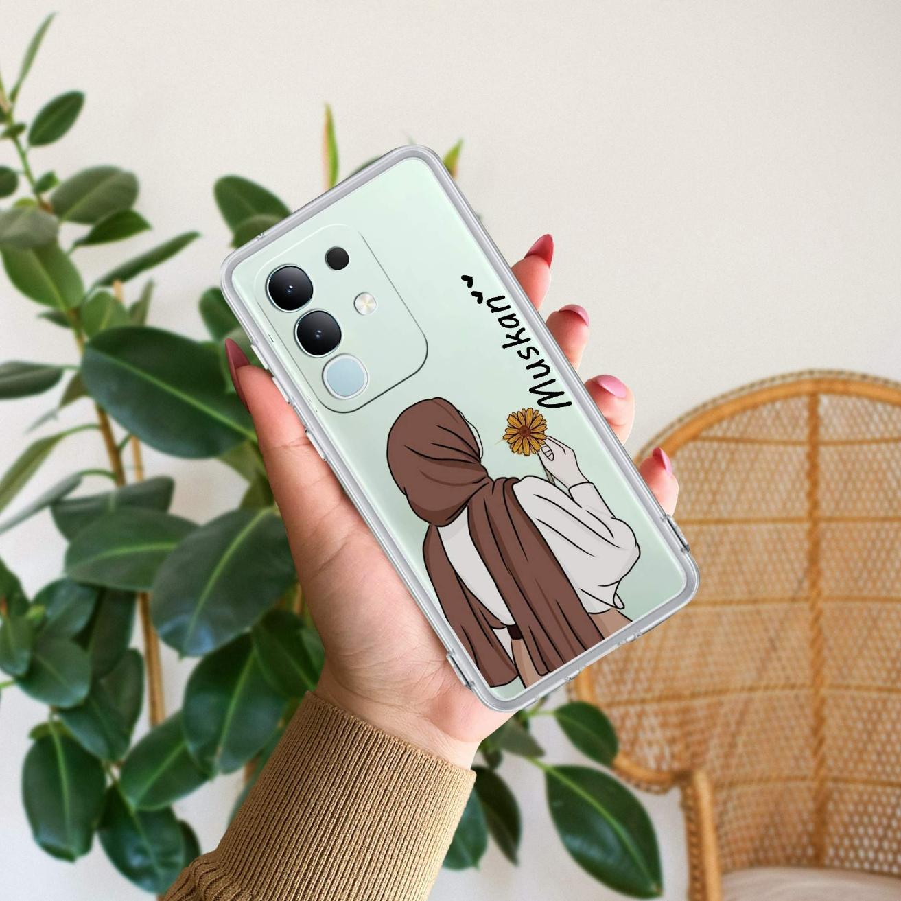 Personalized Hijab Girl Transparent Silicon Case V2 For Vivo