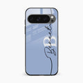 Personalized Initials Azure Glossy Metal Case Cover For Google Pixel 10 Pro