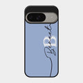 Personalized Initials Azure Glossy Metal Case Cover For Google Pixel 9 5G