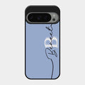 Personalized Initials Azure Glossy Metal Case Cover For Google Pixel 9 Pro 5G