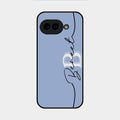 Personalized Initials Azure Glossy Metal Case Cover For Google Pixel 9A 5G