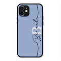 Personalized Initials Azure Glossy Metal Case Cover For iPhone 12