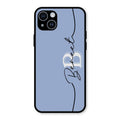 Personalized Initials Azure Glossy Metal Case Cover For iPhone 14