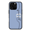 Personalized Initials Azure Glossy Metal Case Cover For iPhone 16 Pro Max
