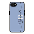 Personalized Initials Azure Glossy Metal Case Cover For iPhone 16e