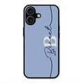 Personalized Initials Azure Glossy Metal Case Cover For iPhone 17