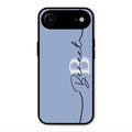 Personalized Initials Azure Glossy Metal Case Cover For iPhone Air