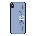Personalized Initials Azure Glossy Metal Case Cover For iPhone XS Max
