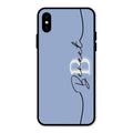 Personalized Initials Azure Glossy Metal Case Cover For iPhone XS