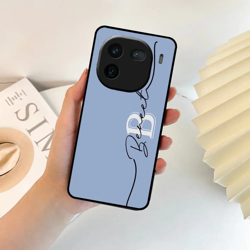 Personalized Initials Azure Glossy Metal Case Cover For Vivo - ShopOnCliQ