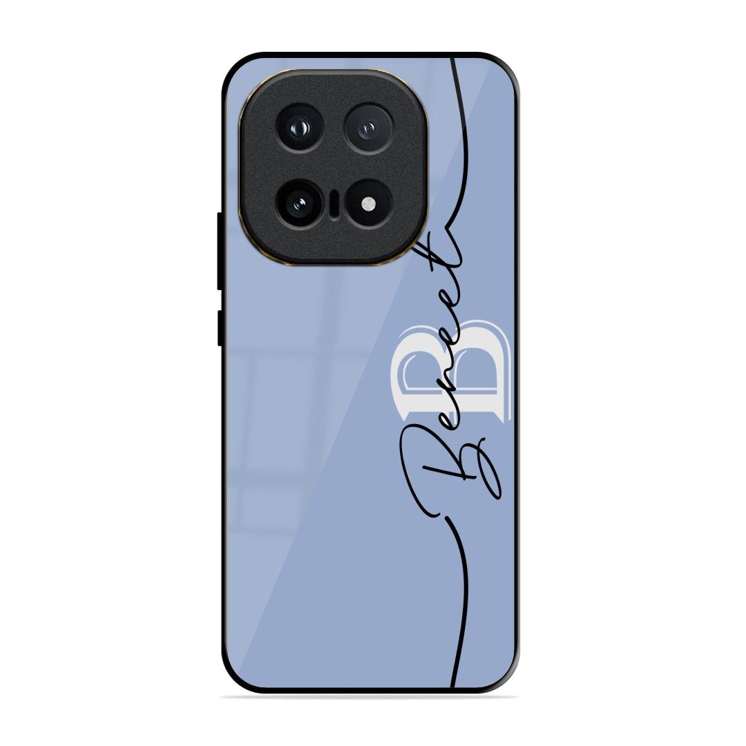 Personalized Initials Azure Glossy Metal Case Cover For iQOO 15 5G