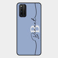 Personalized Initials Azure Glossy Metal Case Cover For Iqoo 3 5G
