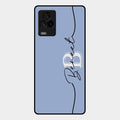 Personalized Initials Azure Glossy Metal Case Cover For Iqoo 7 Legend 5G