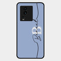 Personalized Initials Azure Glossy Metal Case Cover For Iqoo Neo 7 Pro 5G