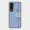 Personalized Initials Azure Glossy Metal Case Cover For Iqoo Z10 Lite