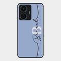 Personalized Initials Azure Glossy Metal Case Cover For Iqoo Z6 Lite 5G