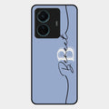 Personalized Initials Azure Glossy Metal Case Cover For Iqoo Z6 Pro 5G