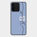 Personalized Initials Azure Glossy Metal Case Cover For Iqoo Z9 5G