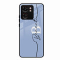 Personalized Initials Azure Glossy Metal Case Cover For Motorola Edge 40
