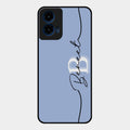 Personalized Initials Azure Glossy Metal Case Cover For Motorola G45 5G