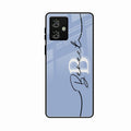 Personalized Initials Azure Glossy Metal Case Cover For Motorola G64 5G