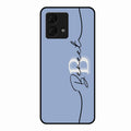 Personalized Initials Azure Glossy Metal Case Cover For Motorola g84 5G