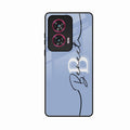 Personalized Initials Azure Glossy Metal Case Cover For Motorola G96 5G