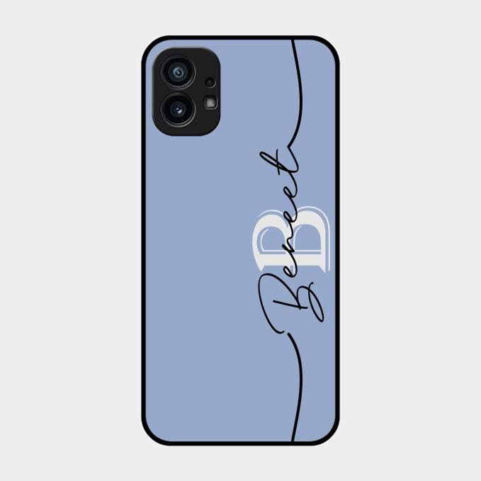 Personalized Initials Azure Glossy Metal Case Cover For Nothing Phone 1