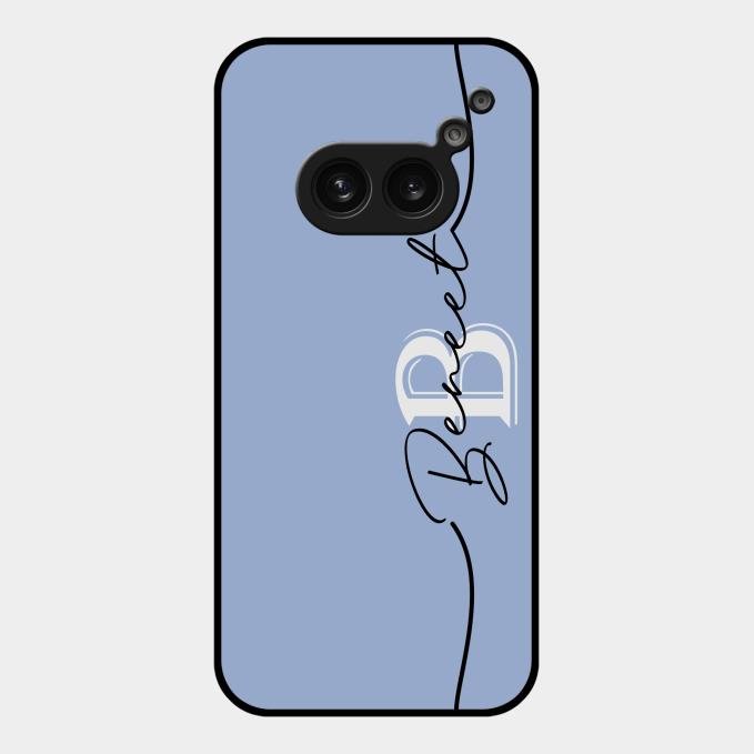 Personalized Initials Azure Glossy Metal Case Cover For Nothing Phone 2A 5G
