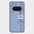 Personalized Initials Azure Glossy Metal Case Cover For Nothing Phone 3A 5G