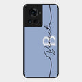 Personalized Initials Azure Glossy Metal Case Cover For Oneplus 10R 5G