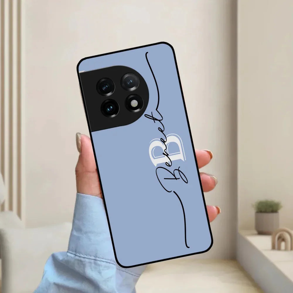 Personalized Initials Azure Glossy Metal Case Cover For OnePlus - ShopOnCliQ